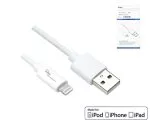 USB A til Lightning-kabel 1 m, hvit, DINIC-boks